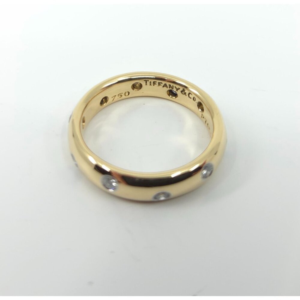 Tiffany & Co Platinum and 18kt Yellow Gold Etoile Diamond Band 4mm Size 5 - Picture 8 of 9